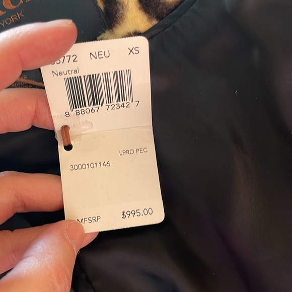 Coach  faux fur leopard spotted jacket with real shearling collar NWT brand new - Picture 9 of 12